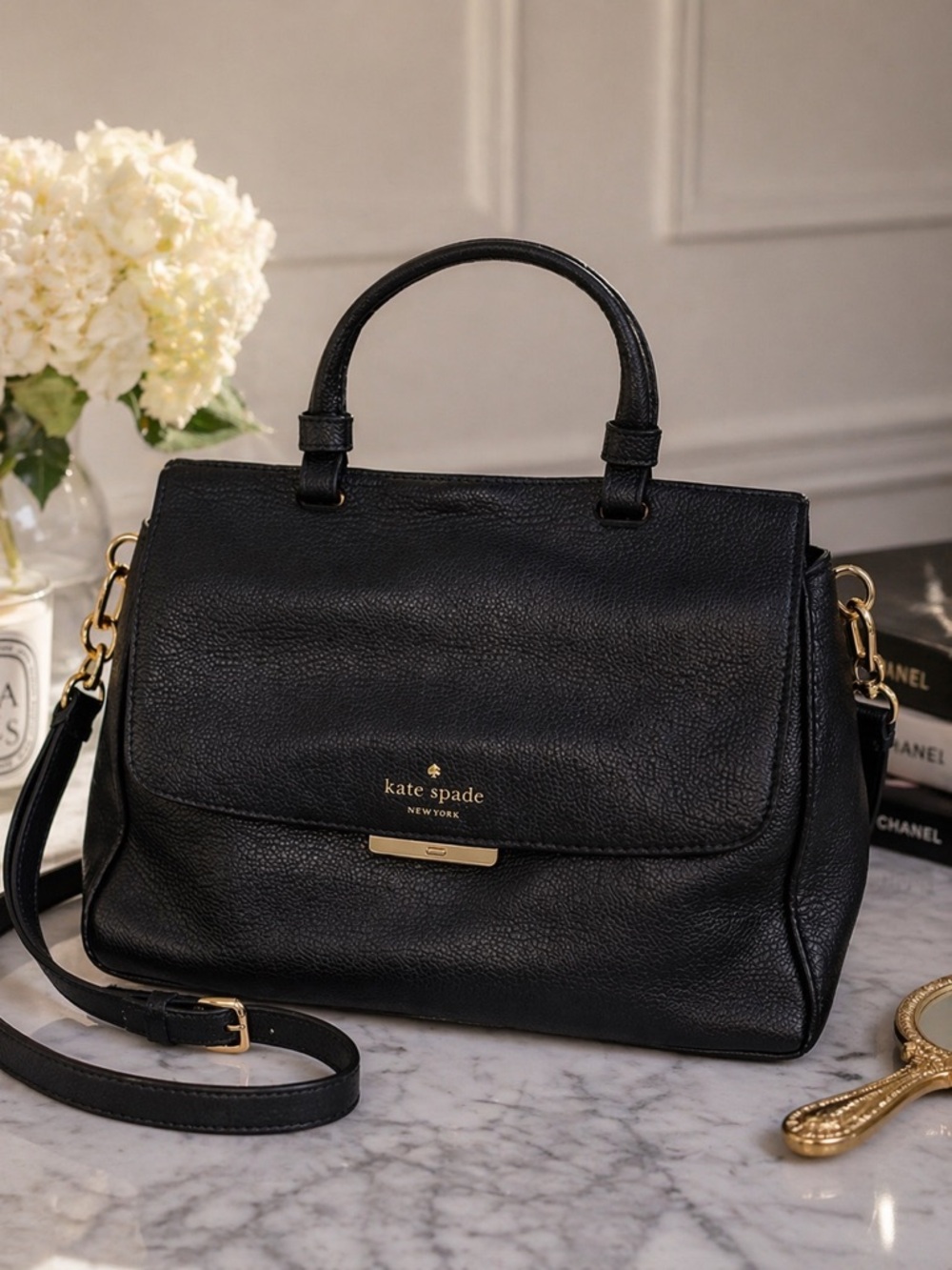 Kate Spade Robinson Lane Black Leather Satchel